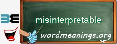 WordMeaning blackboard for misinterpretable